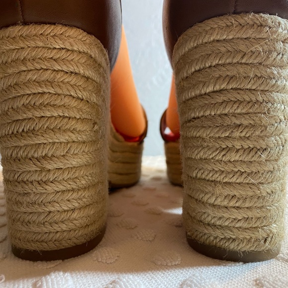 Liz CLAIBORNE MADDIE Women’s Red Espadrille Chunky Heel Shoes - Picture 5 of 16